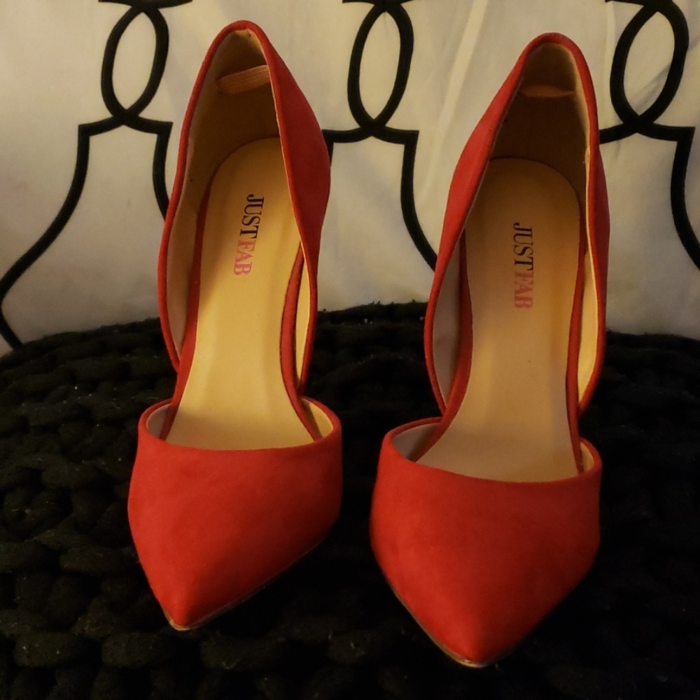 Just Fab Red Tilla Pumps